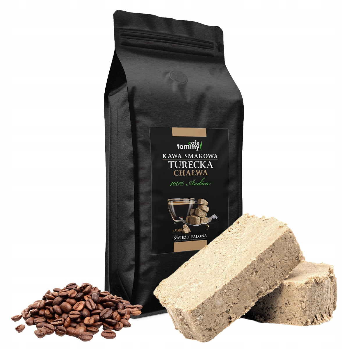 Káva zrnková 1kg Chuťová 100% Arabica Čerstvě pražená Turecká Chalva Tommy