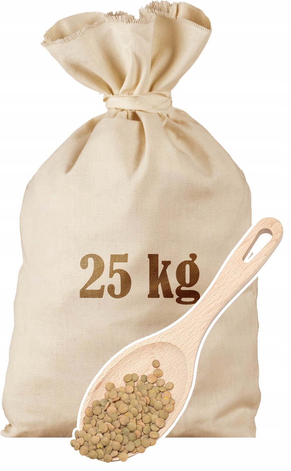 Zelená čočka 25kg Přírodní sáček