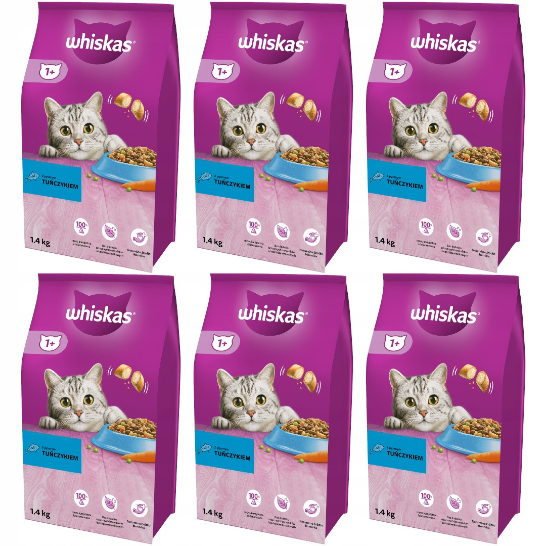 Whiskas Adult Sucha krmivo pro kočky Tuňák 6x1,4KG