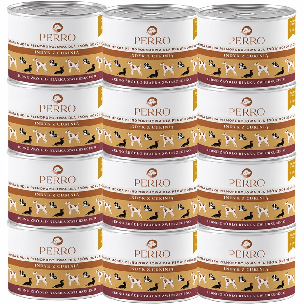 Perro vlhké krmivo pro psy mono krůta s cuketou 6x410 g