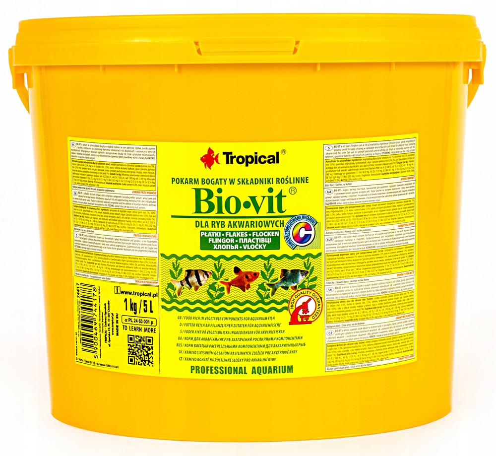 Tropical Bio-Vit Krmivo Krmivo pro ryby v akváriu Kbelík 5 l/1 kg