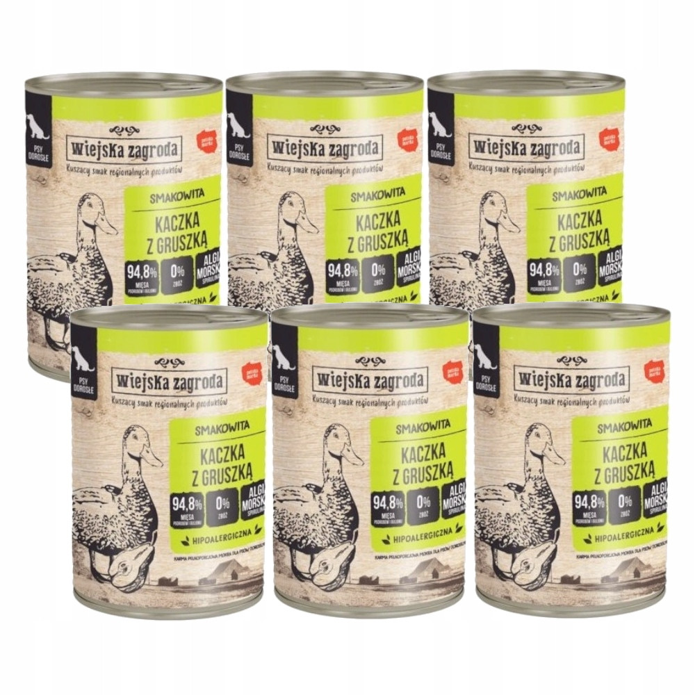 Wiejska Zagroda vlhké krmivo pro psy Kachna s hruškou 12x400 g