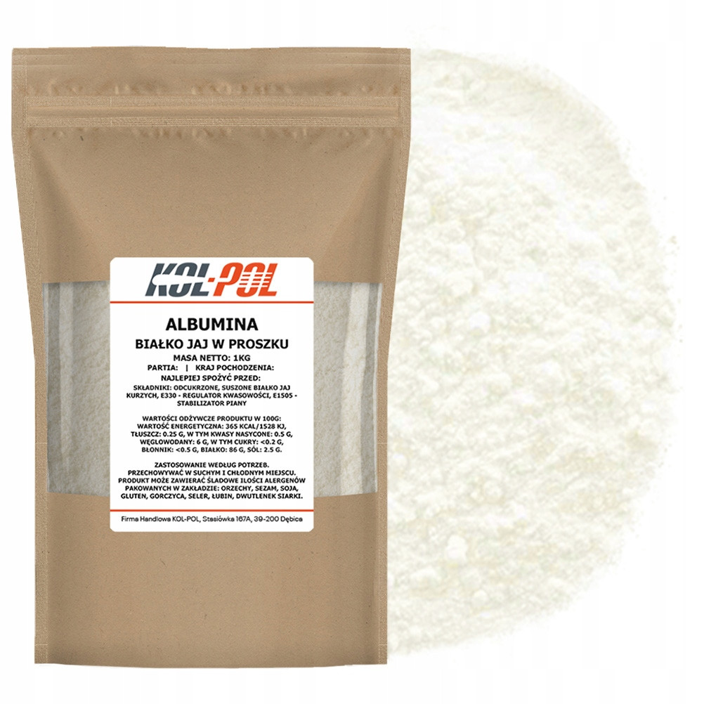 Albumin Vysokopenista 1kg Vaječný protein v prášku vysoká kvalita Kol-Pol