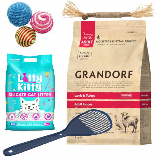 Grandorf Cat Lamb & Turkey Adult Indoor 8kg Dárek
