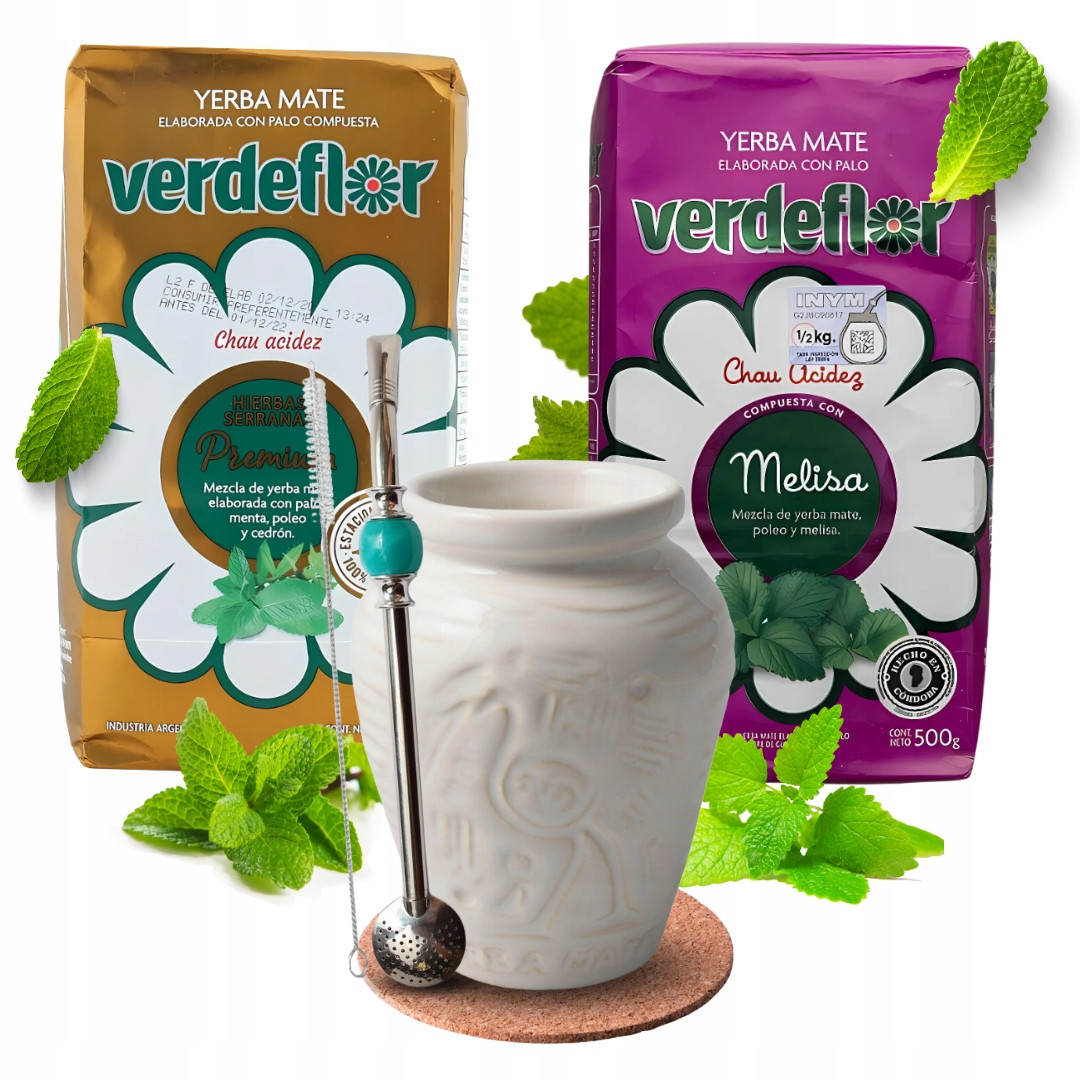 Startovací sada Yerba Mate Verdeflor 2x500 g příslušenství