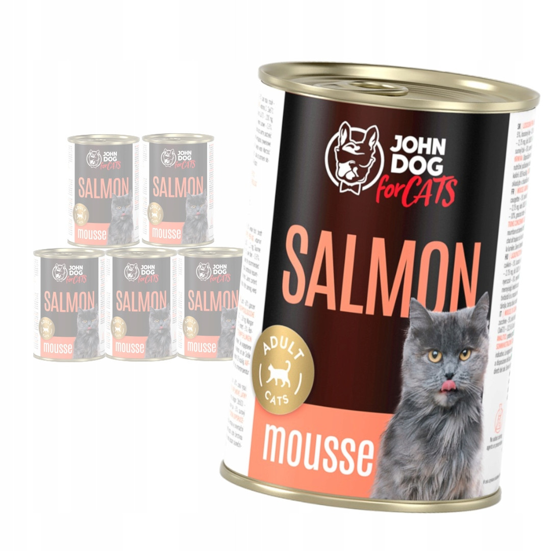 John Dog for Cats Mus s lososem 6x400g Bezobilné Mokré Krmivo Pro Kočky