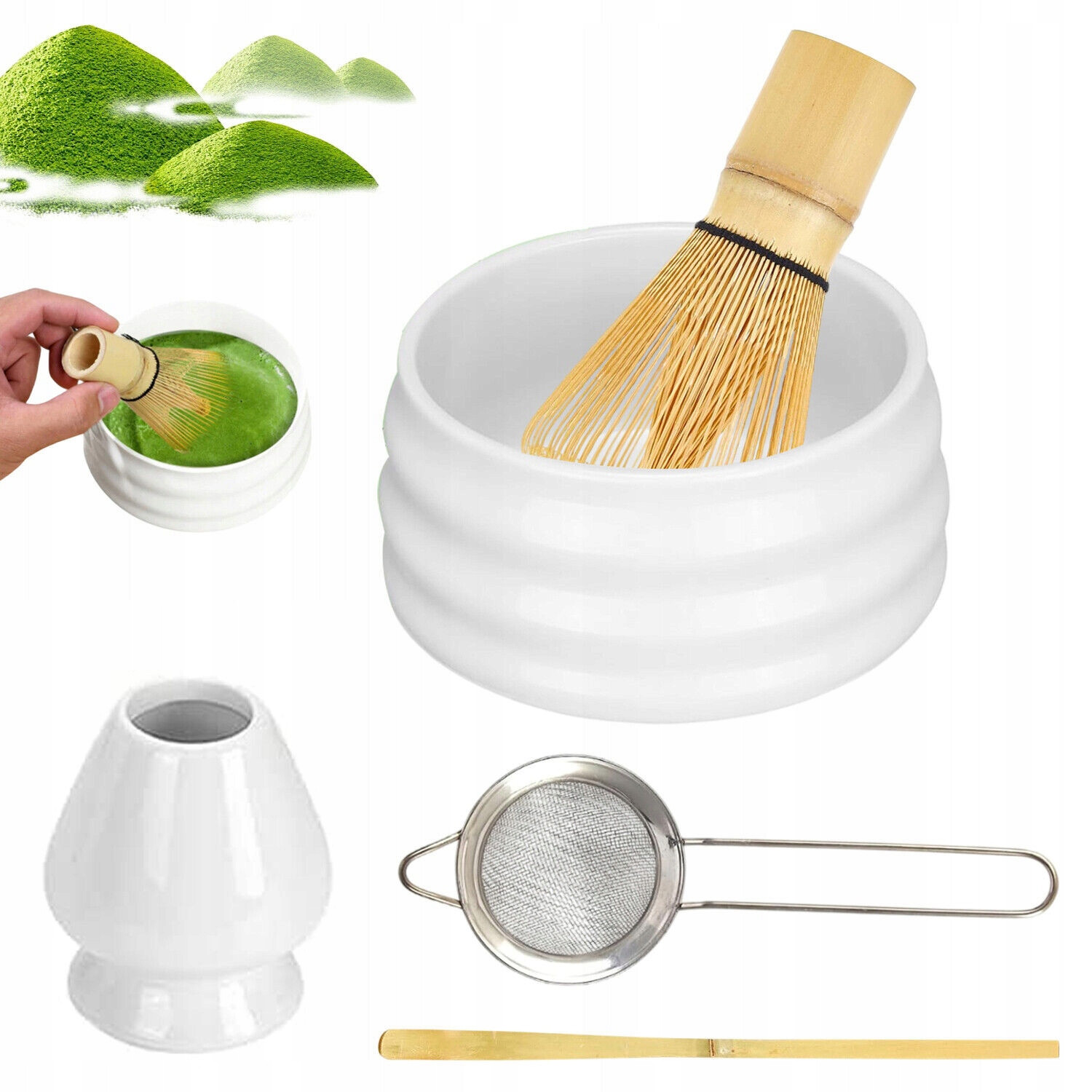 5V1 Sada Na Čaj Matcha, Sada Metel Matcha, S Metličkou Na Matchu