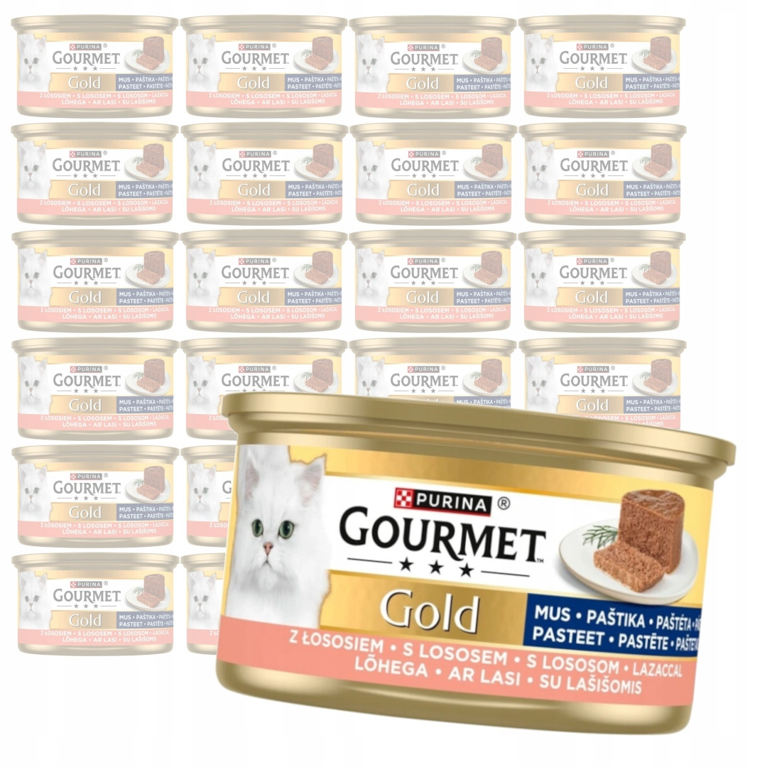 Purina Gourmet Gold Mus s lososem 24x85g Mokré Krmivo Pro Kočky