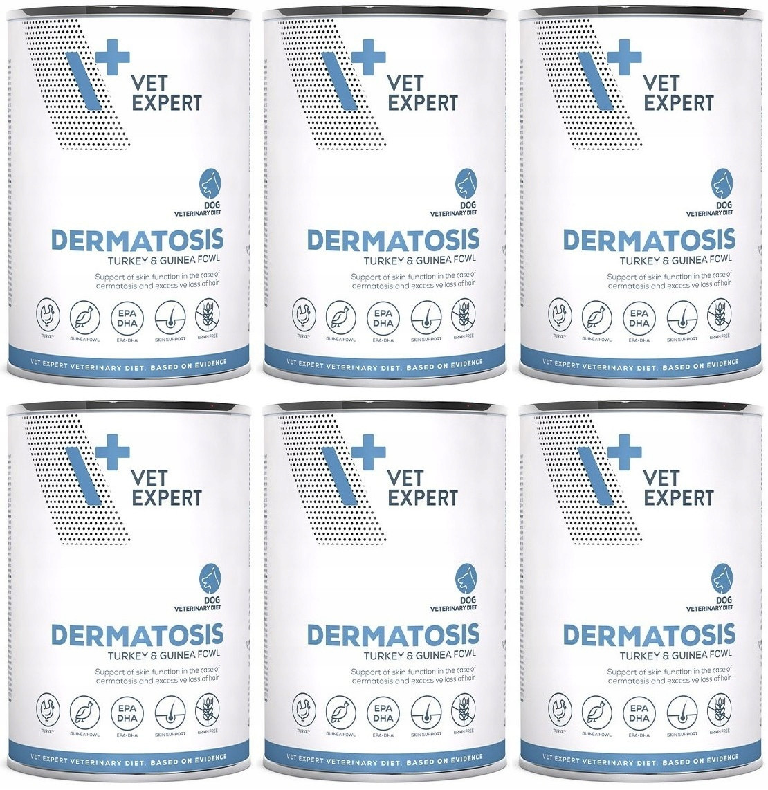 4T VetExpert Dog Dermatosis Krůta a perličky 6 x 400 g