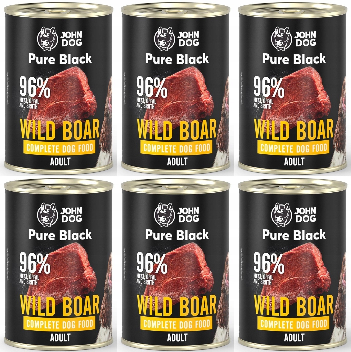 John Dog Pure Black Adult Wild Boar 6 konzerv 400 g