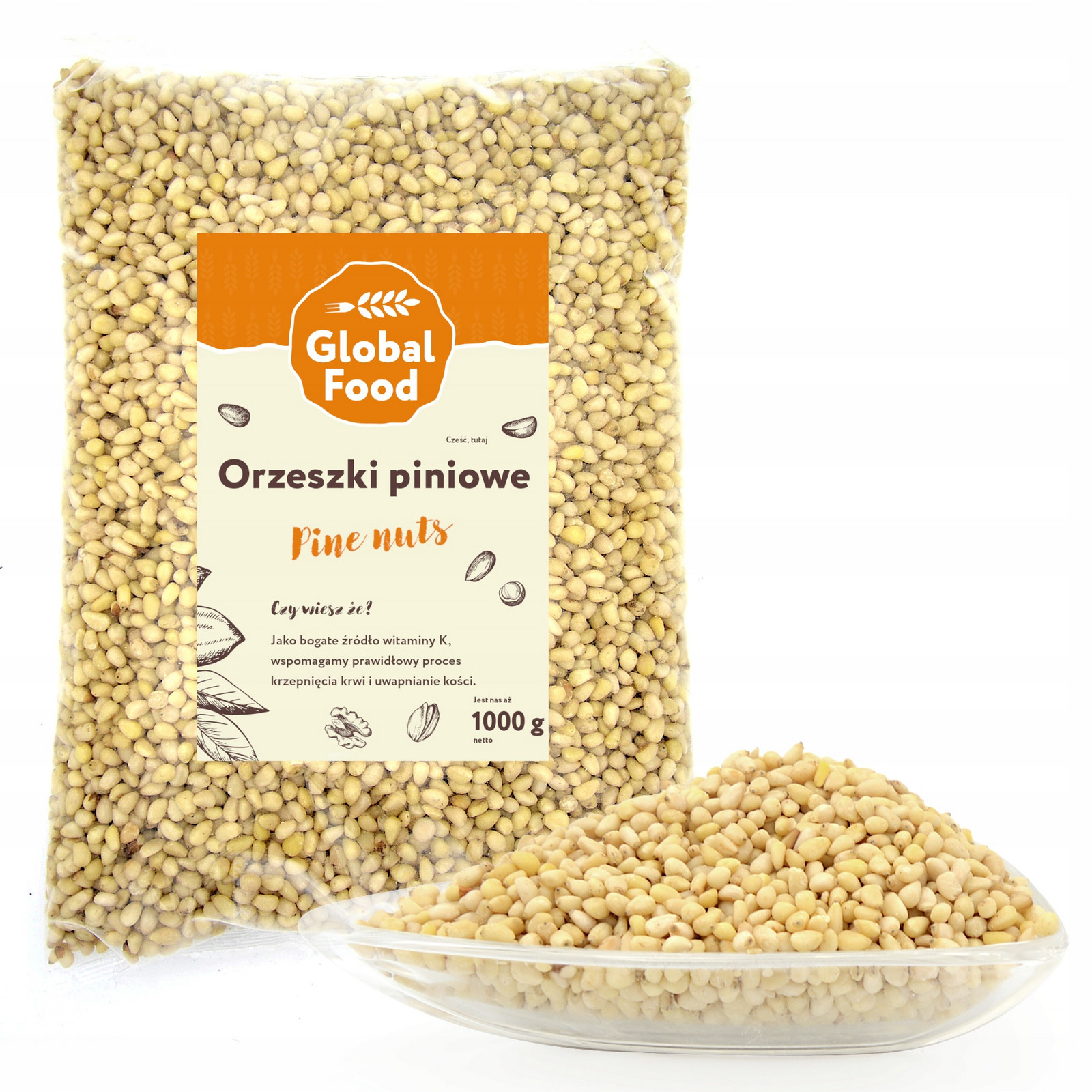 Piniové Ořechy Pini Cedrové 1kg (1000g)