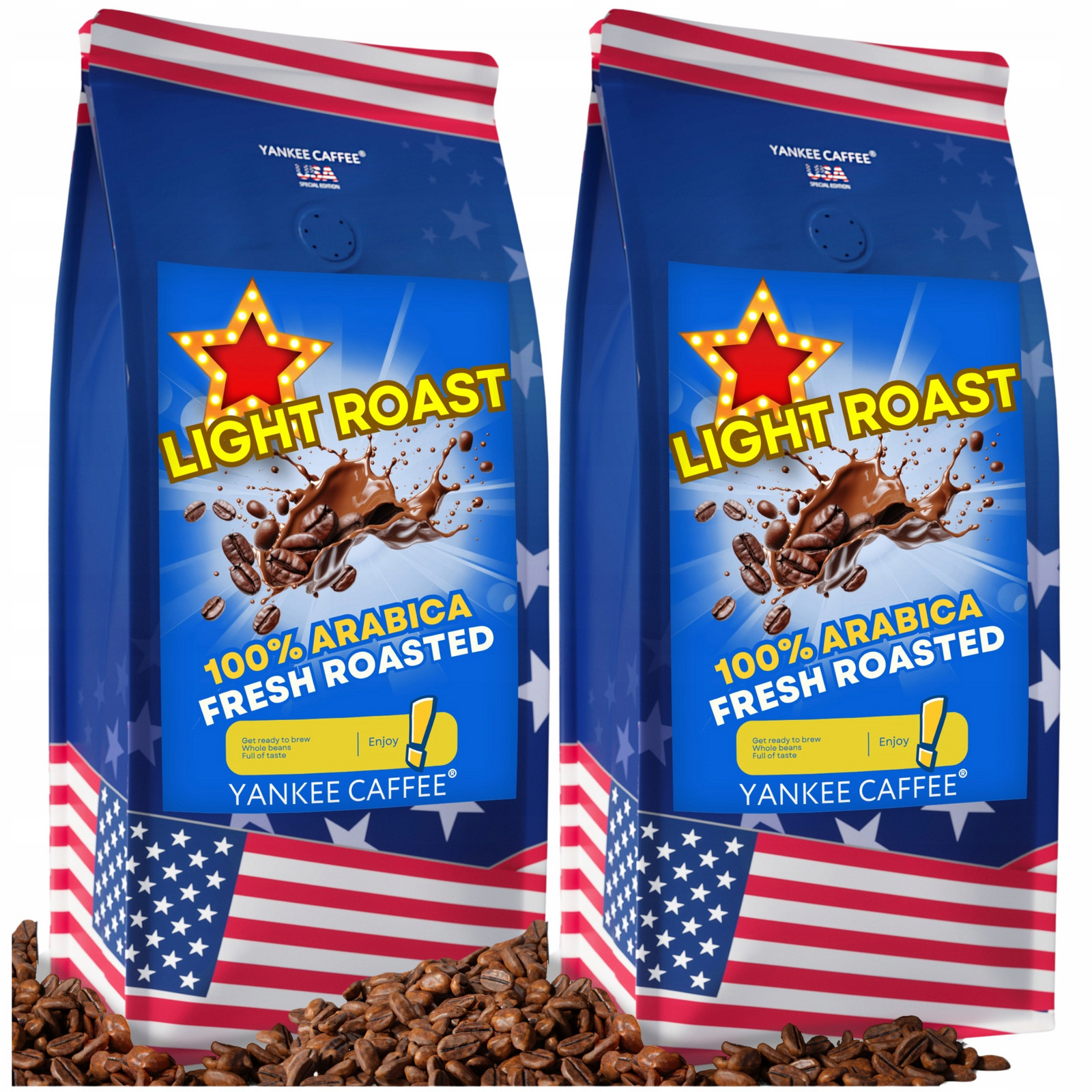 Káva zrnková Světle pražená 2x1kg Čerstvě pražená 100% Arabica Light Roast