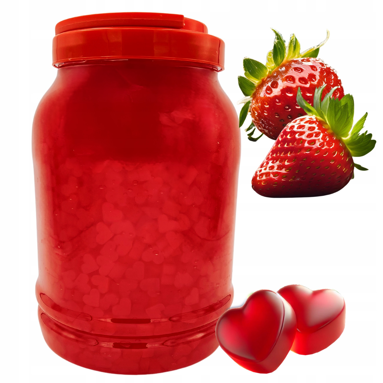 Želé Bonbony pro Bubble Tea Nata de Coco Srdce Jahoda 3,8 kg Valentýn