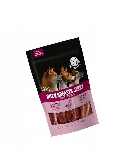 Pet Republic pamlsky pro psy ze sušených kachních prsou,12x100g