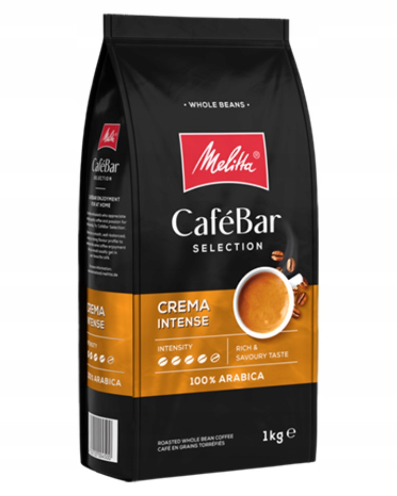 Káva zrnková 100% Arabica Melitta Cafebar Crema Intense 1kg tmavě pražená