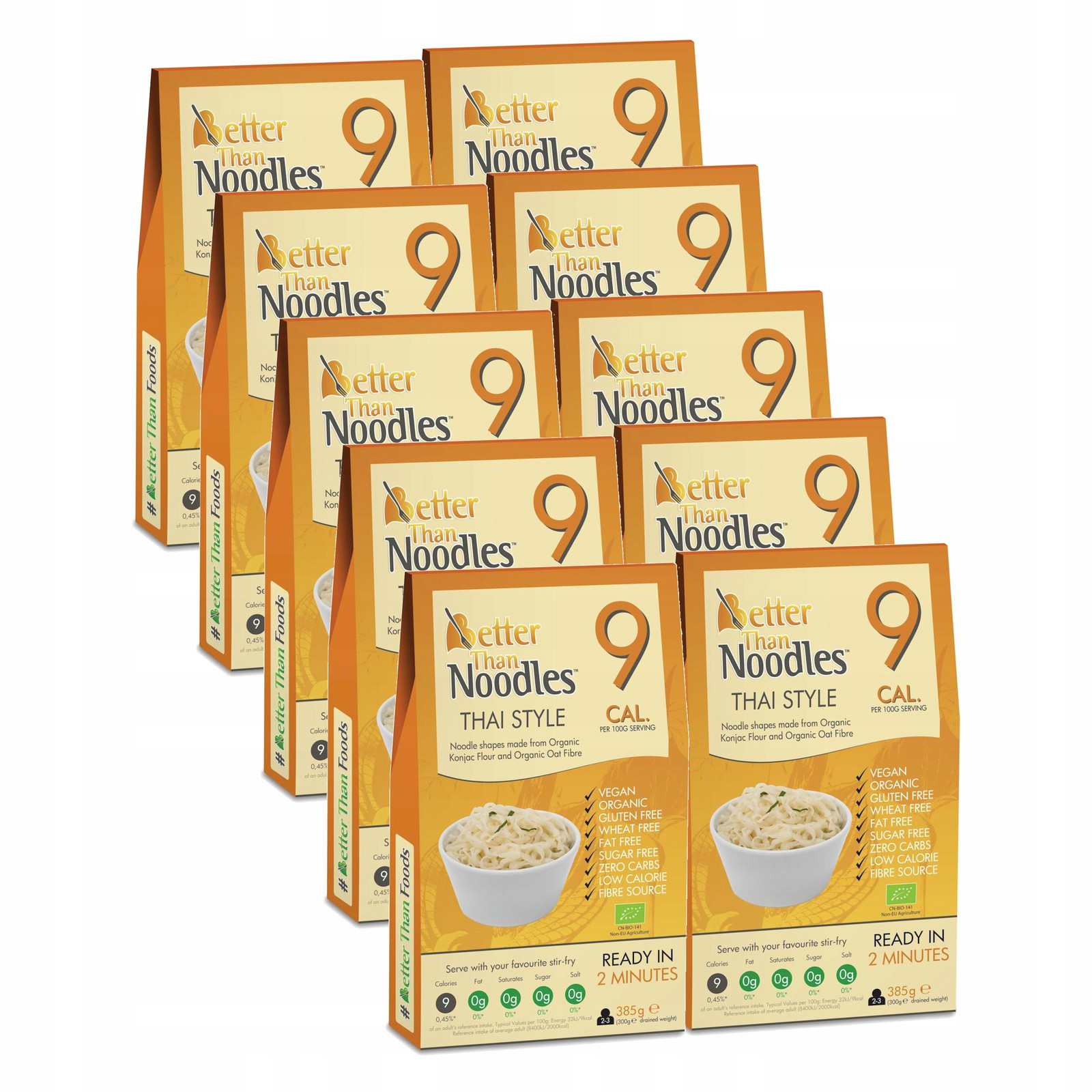 10x Těstoviny Konjac Typu Noodle Thai Style Bezlepkové Bio 385 g (300 g)