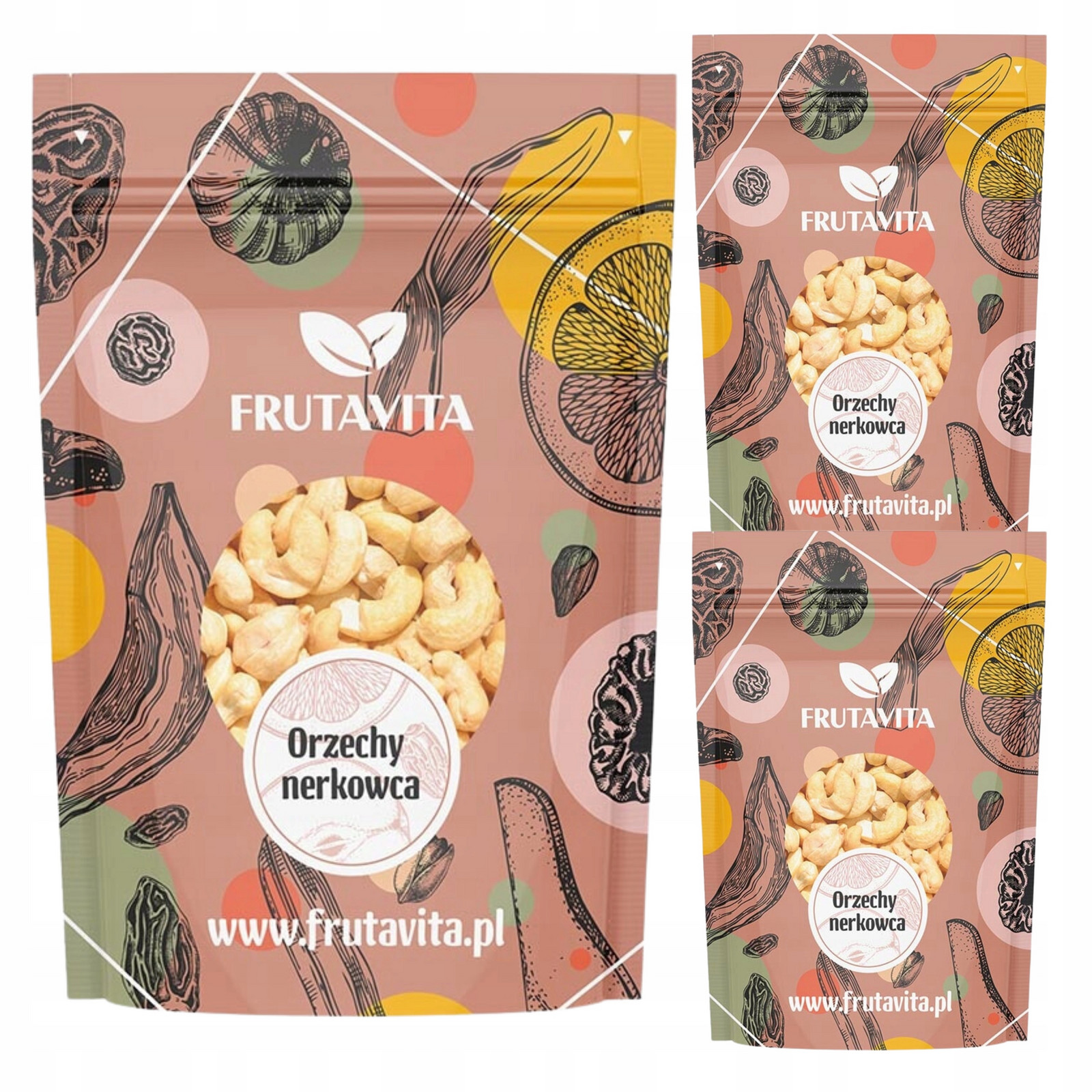 Kešu ořechy 1,5 kg kešu ořechy celé Přírodní 3x 500 g Kvalita Frutavita