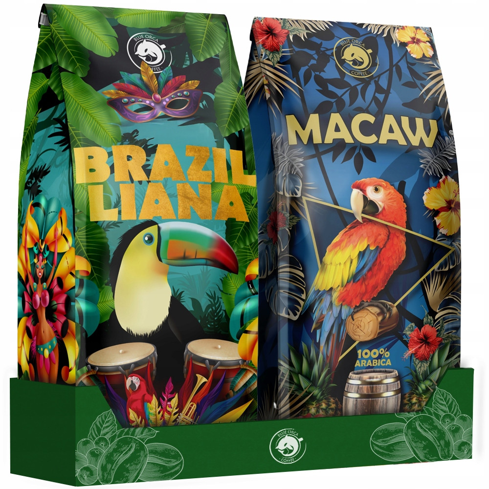 Káva zrnková 1kg x2 Čerstvě Pražená Arabica 100% Blue Orca Coffee Dárek