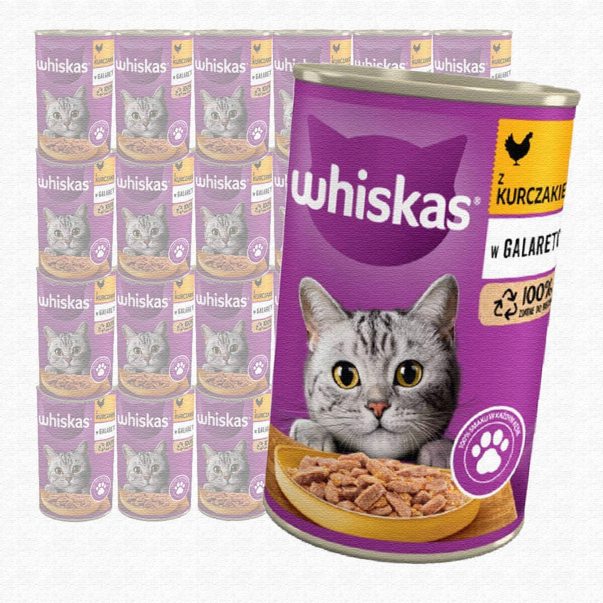 Whiskas Kuře želé 9,6kg 24x400g Plechovka Krmivo Vlhké Pro Kočky