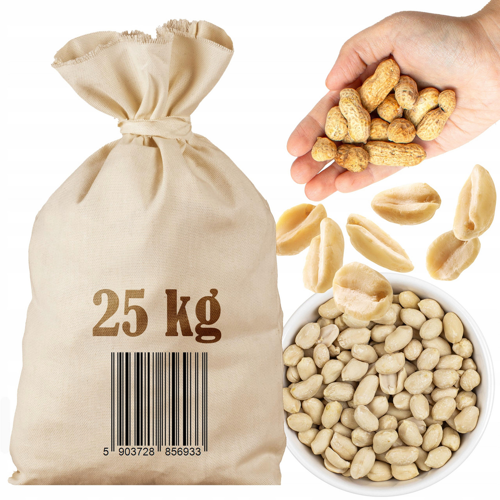 Arašídy Syrové Bez Soli arašídové 25kg sáček