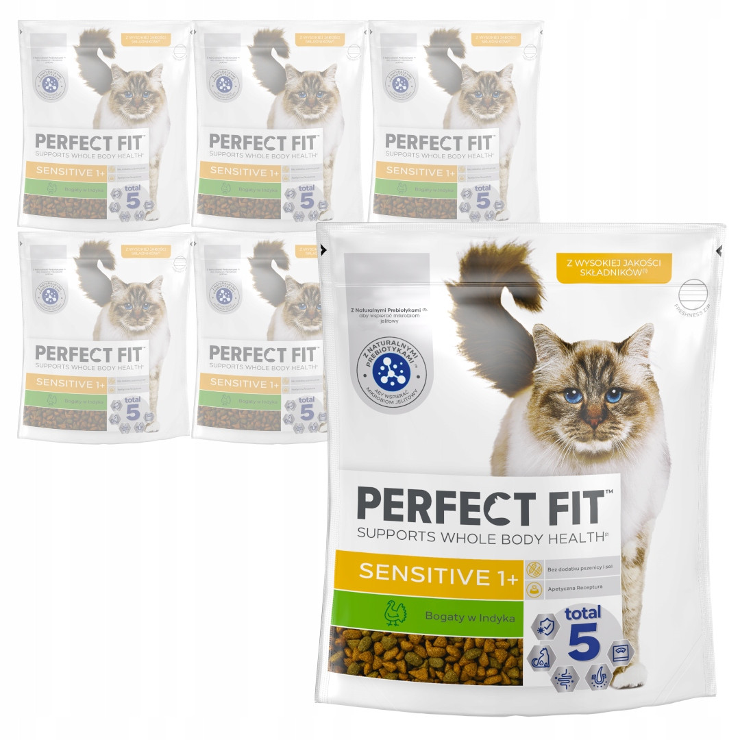 Perfect Fit Sensitive krůta krmivo pro kočky 6x750g