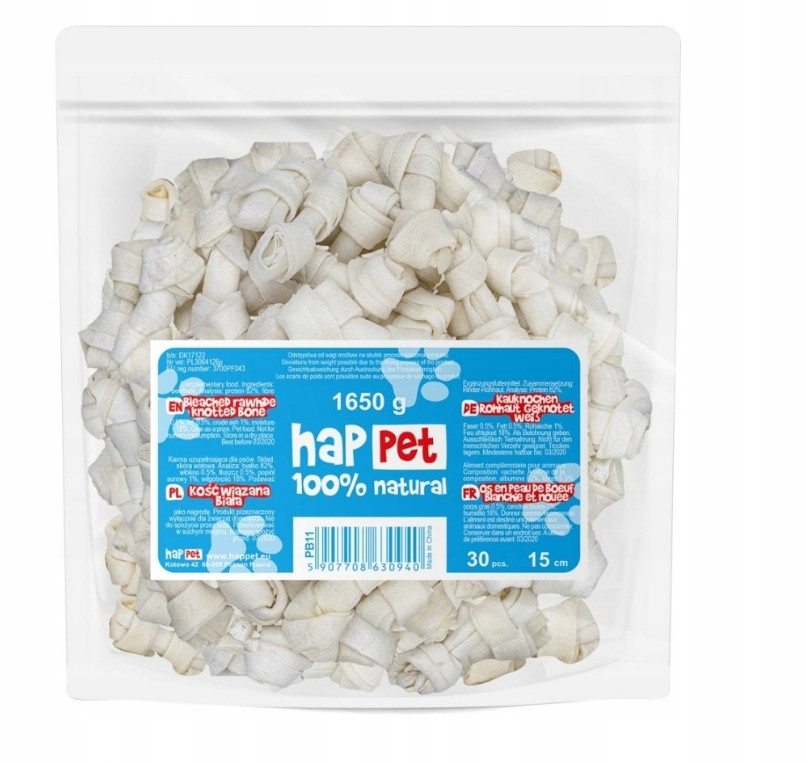 Vázaná kost Happet PB11 15 cm – lahodná zábava pro vašeho psa!