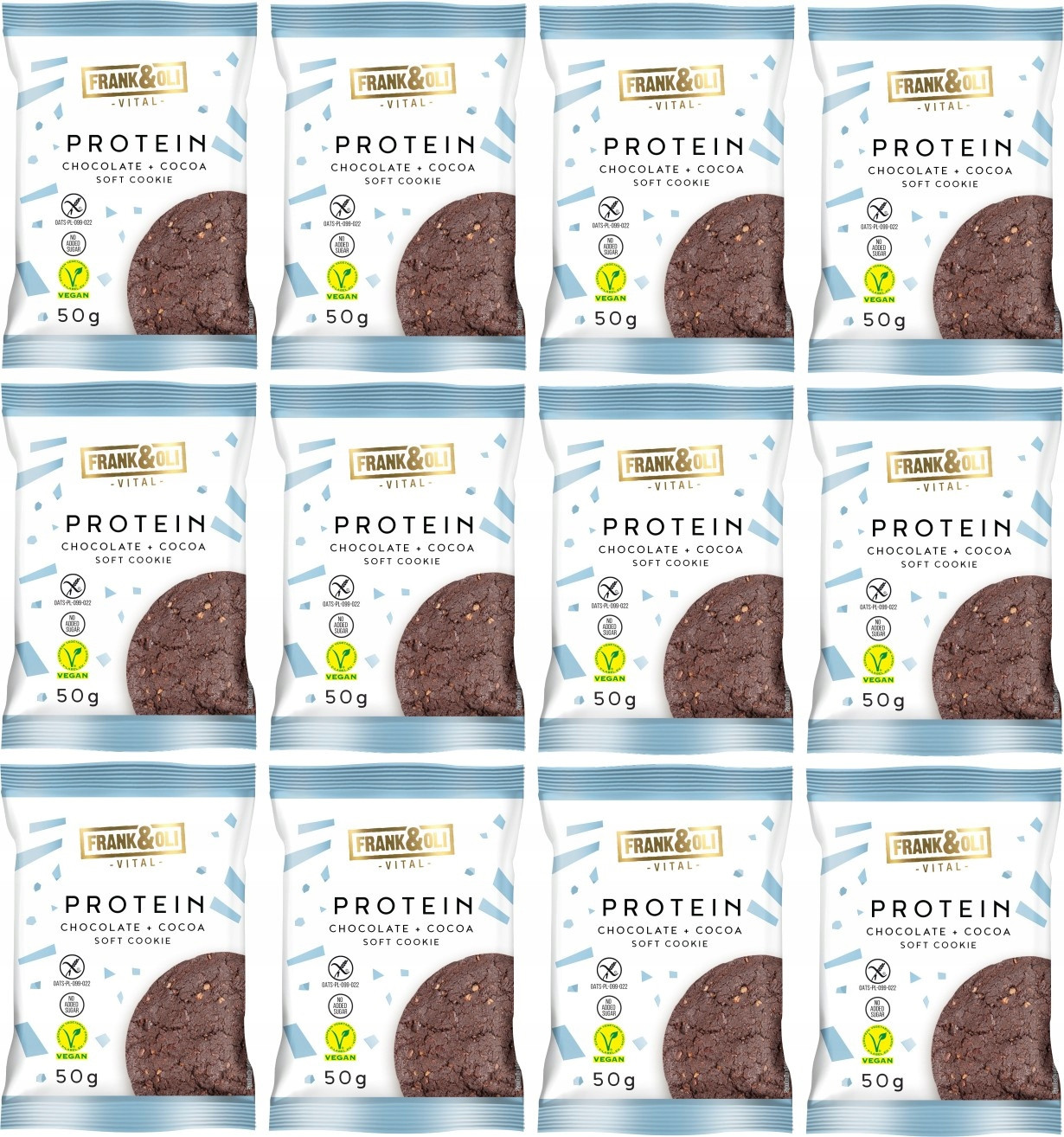 12x Frank&Oli Proteinový koláč Brownie bez přidaného cukru 50g