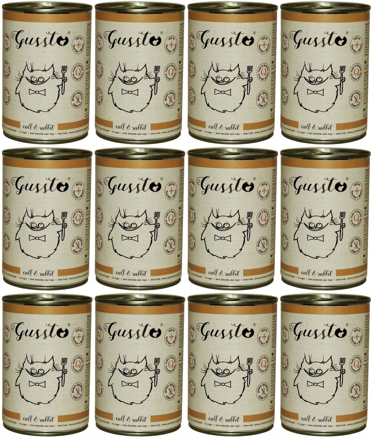 Gussto Cat Fresh Calf & Rabbit 12 x 400 g