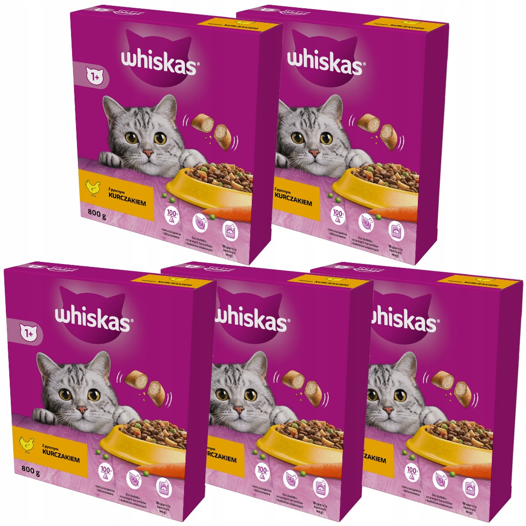 Whiskas Adult Kurčka Suchá krmivo pro kočky 5x800g