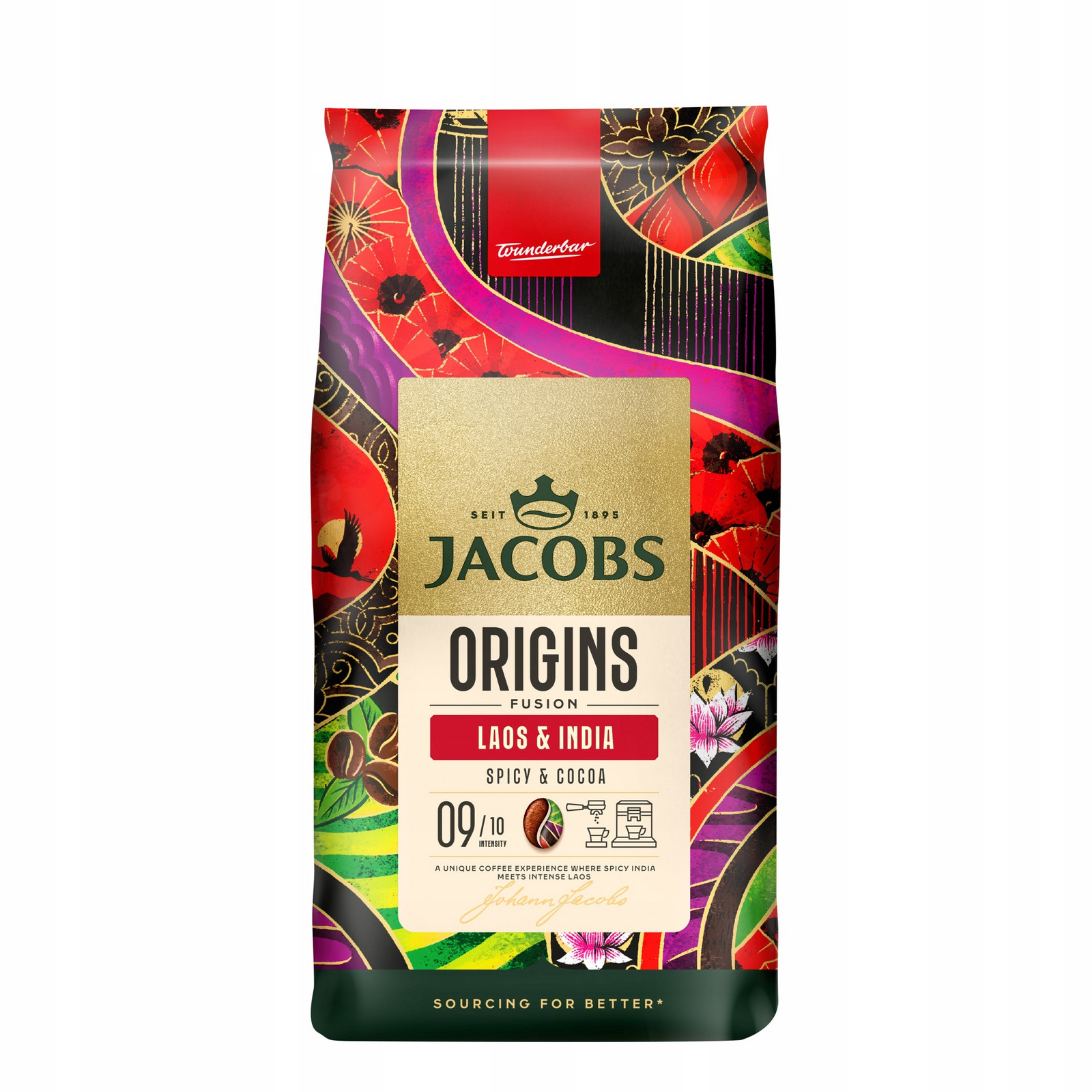 Káva zrnková míchaná Jacobs Origins Fusion India & Laos 1000 g
