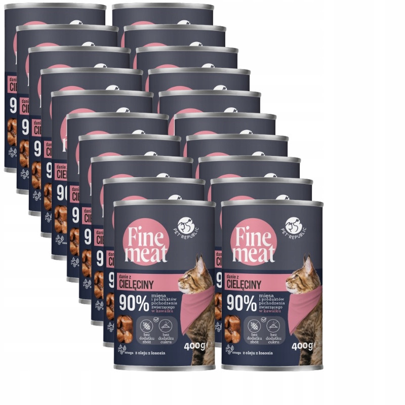 PetRepublic Fine Meat pokrm z telecího masa 20x400g pro kočky