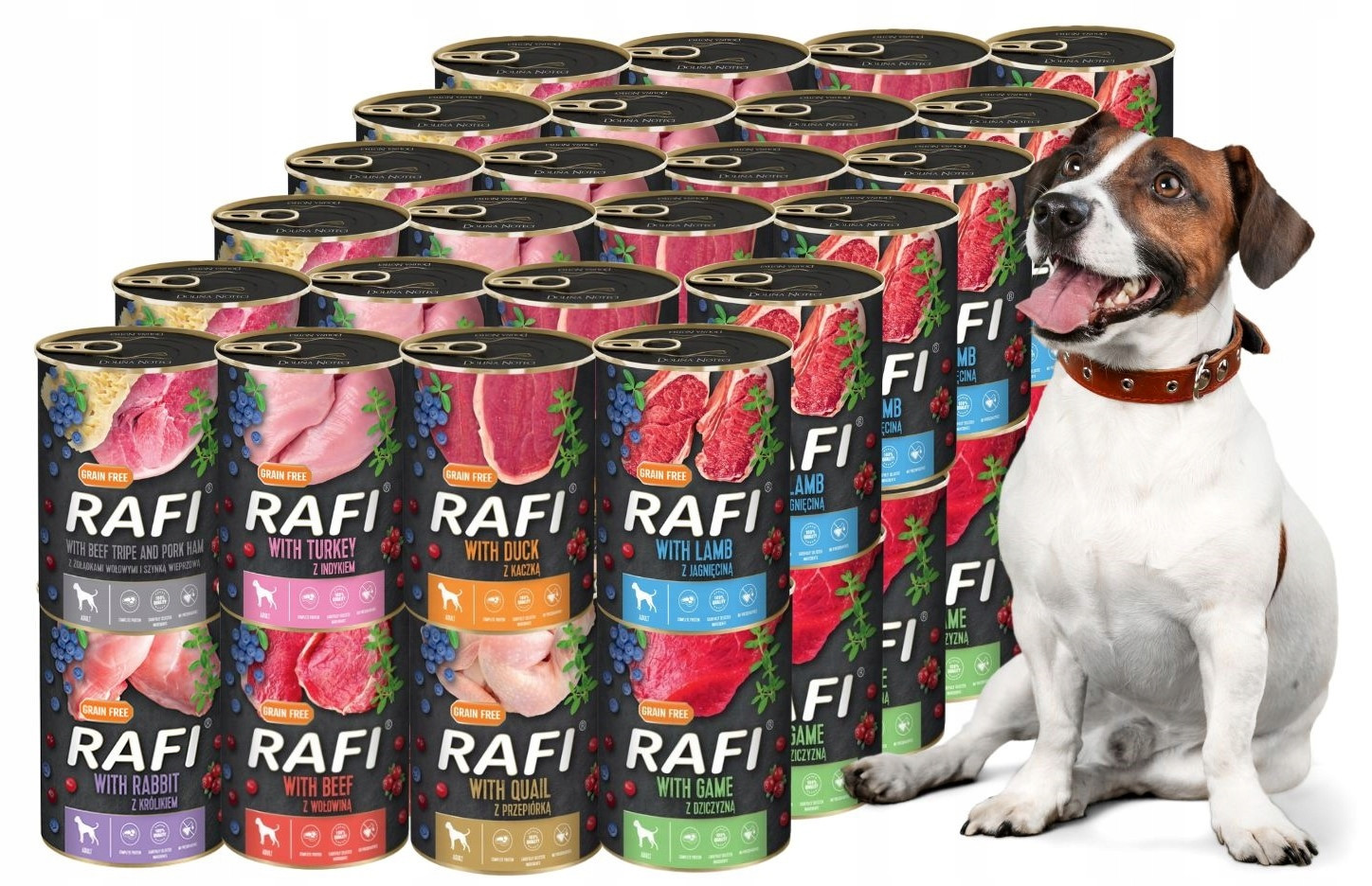 Rafi vlhké krmivo pro psy mix chutí 48x400g Bezobilná Dolina Noteci