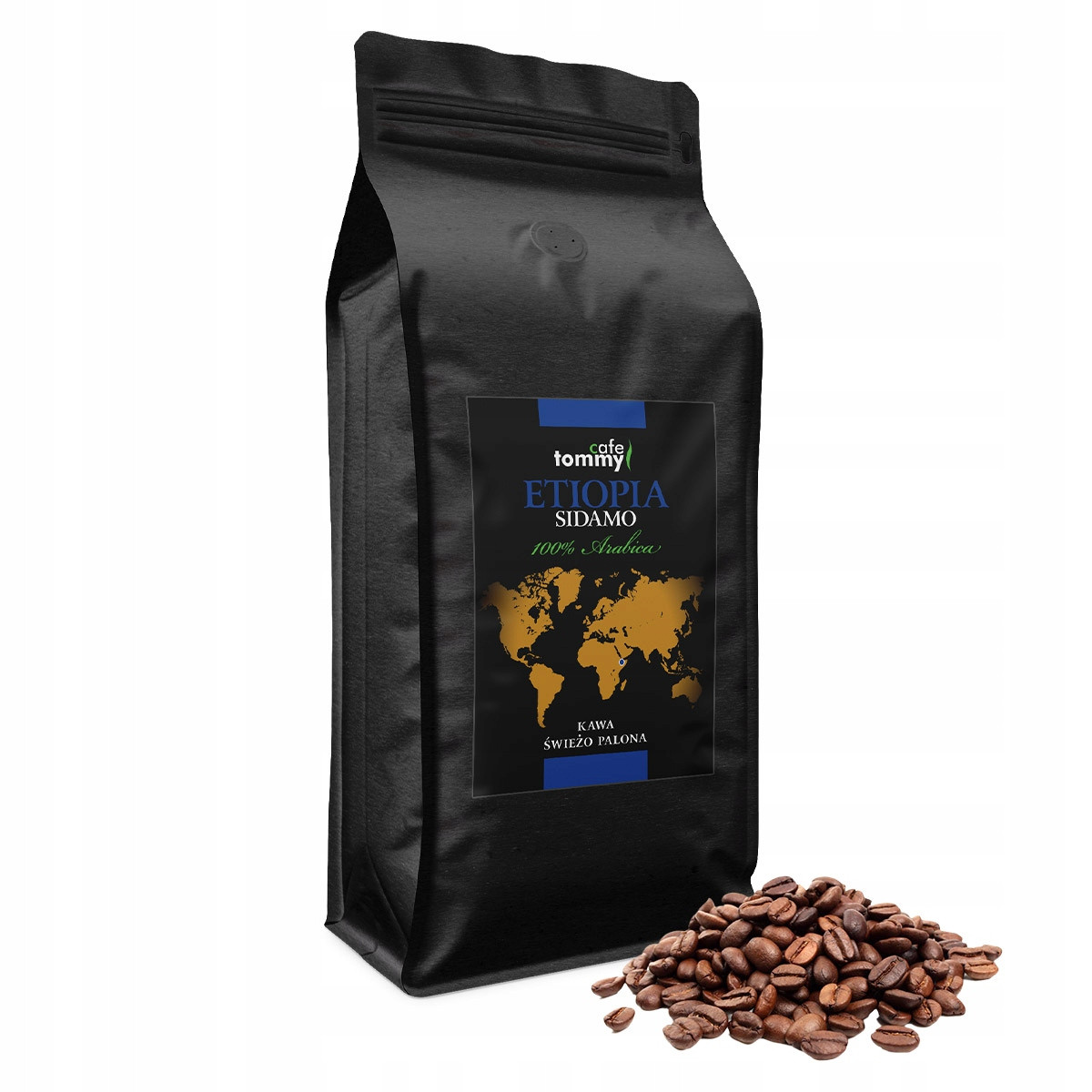 Tommy Cafe Káva Zrnková 100% Arabica Etiopie Sidamo 1kg