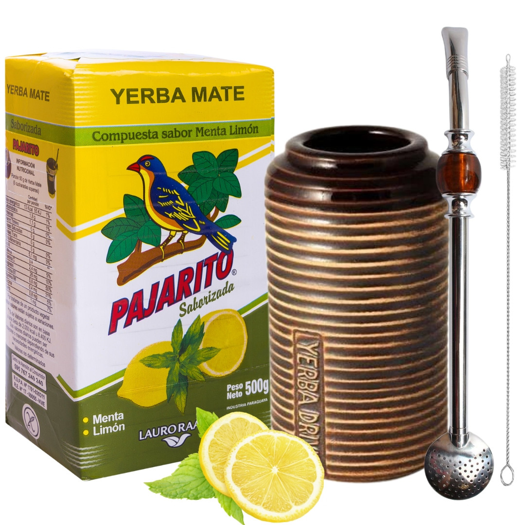 Startovací sada pro Yerba Mate Pajarito Limon Tykwa Bombilla