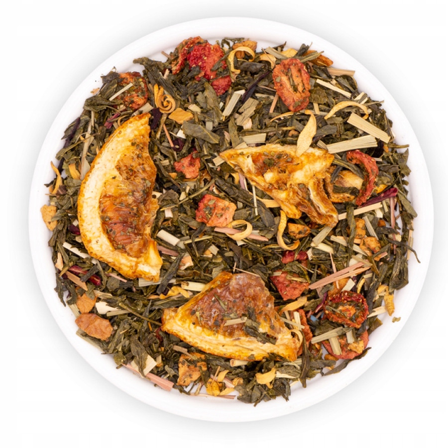 Čaj Zelený Listový Sencha Jahoda Pomeranč Gruo Teaverso 500G
