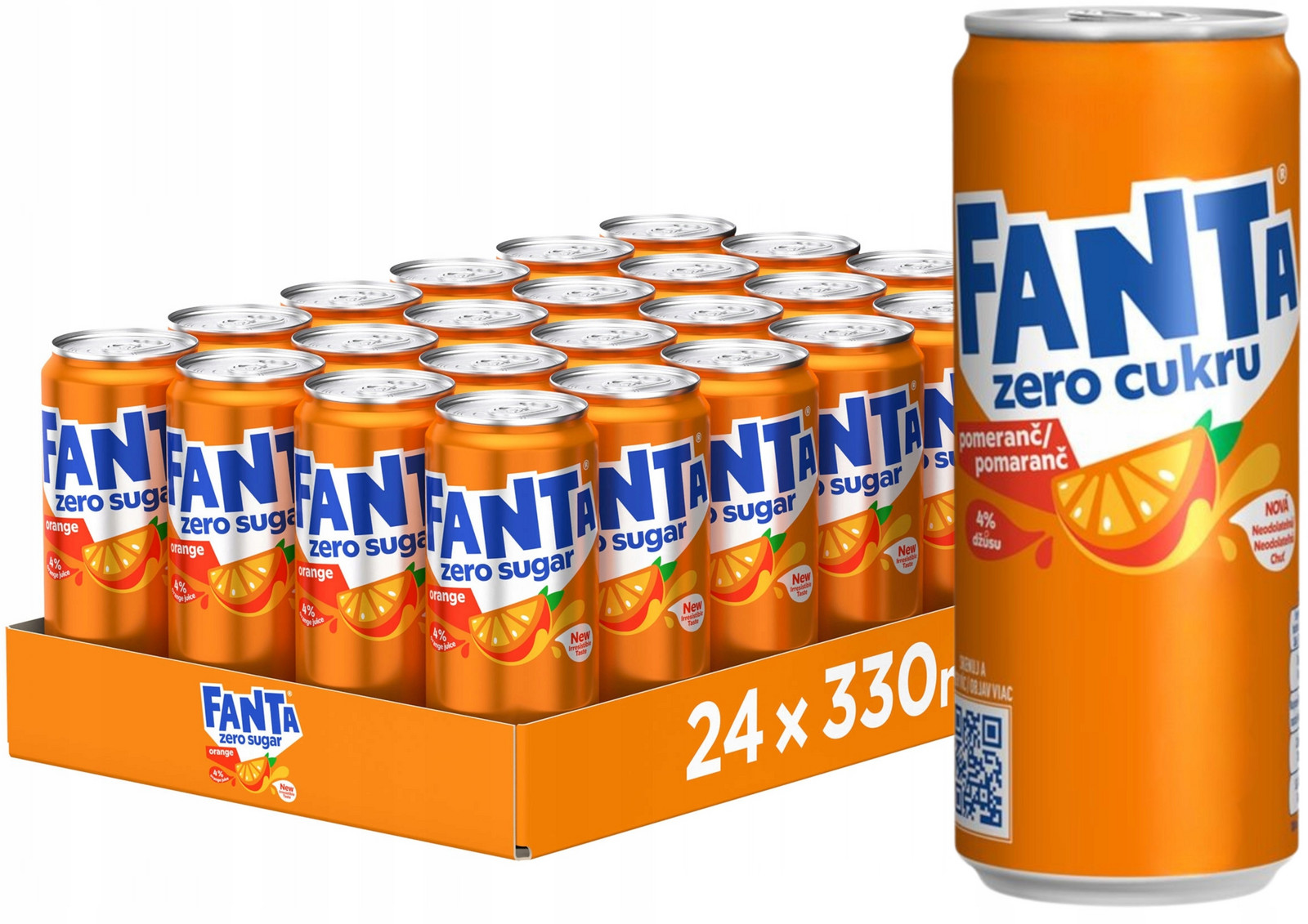 Fanta Zero cukru pomeranč 24×330ml