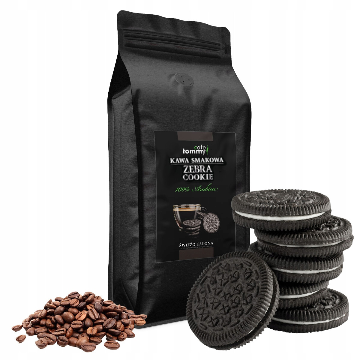 Káva zrnková 1kg Chutná Zebra Cookie 100% Arabica Čerstvě pražená Tommy