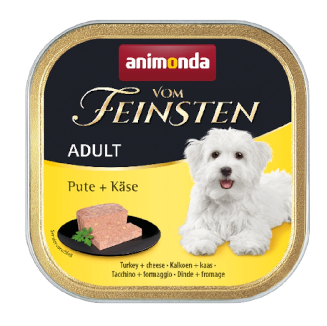 Animonda Vom Feisten Vlhké Krmivo pro psy 22x150 g s krůtím masem a sýrem