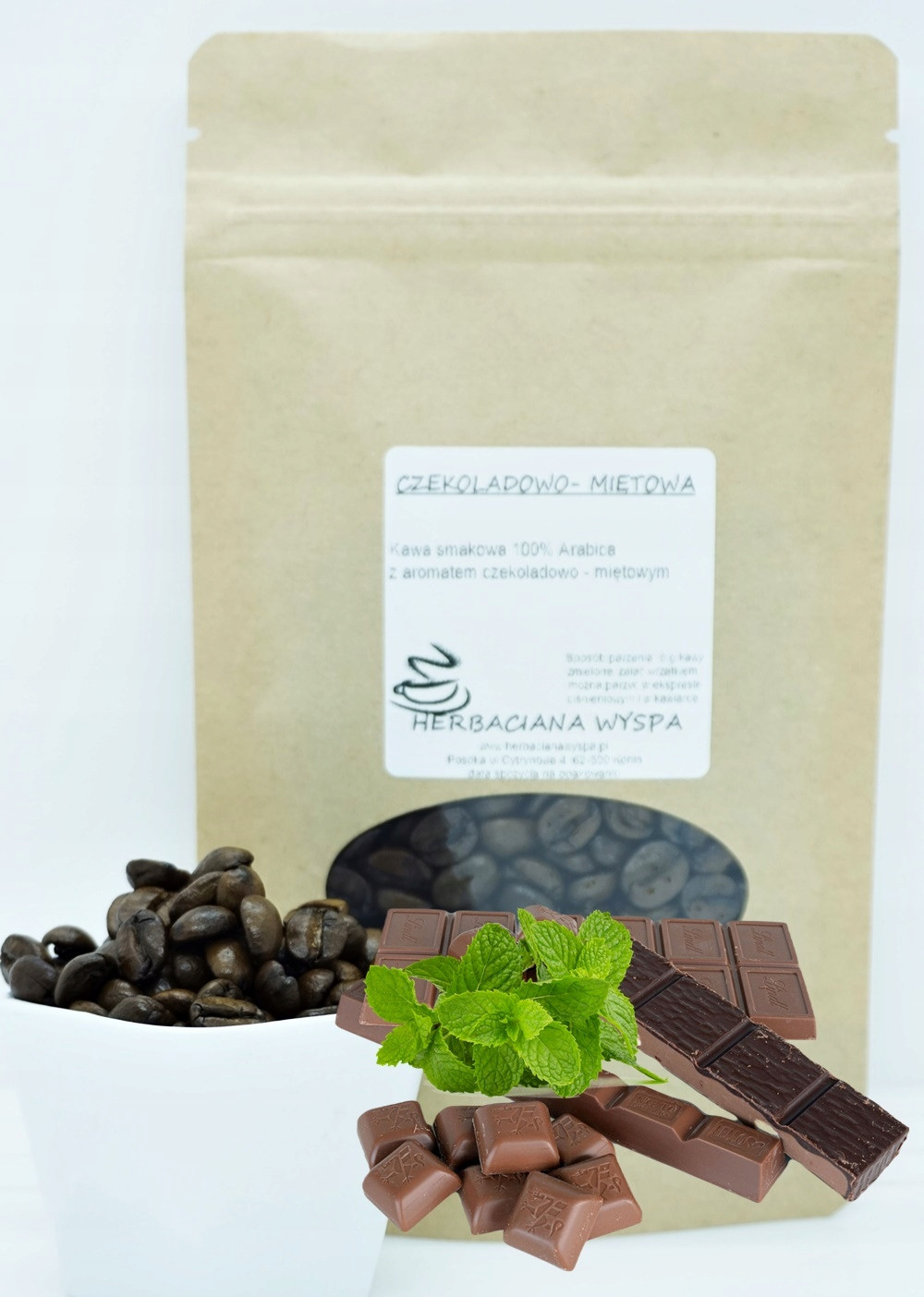 Čokoládovo-mátová Káva 500 g zrnková-meleme