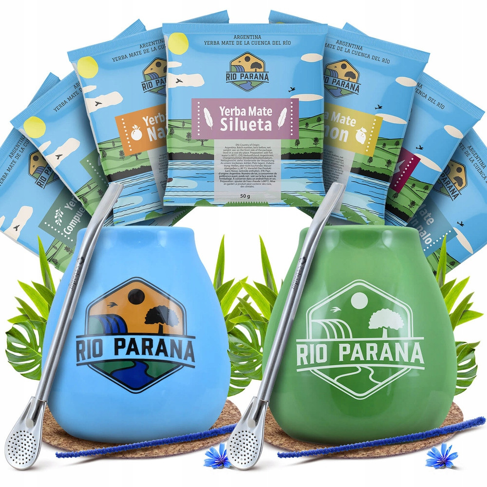 Sada vzorků Yerba Mate Pro dva Rio Parana tykev bombilla 7x50g