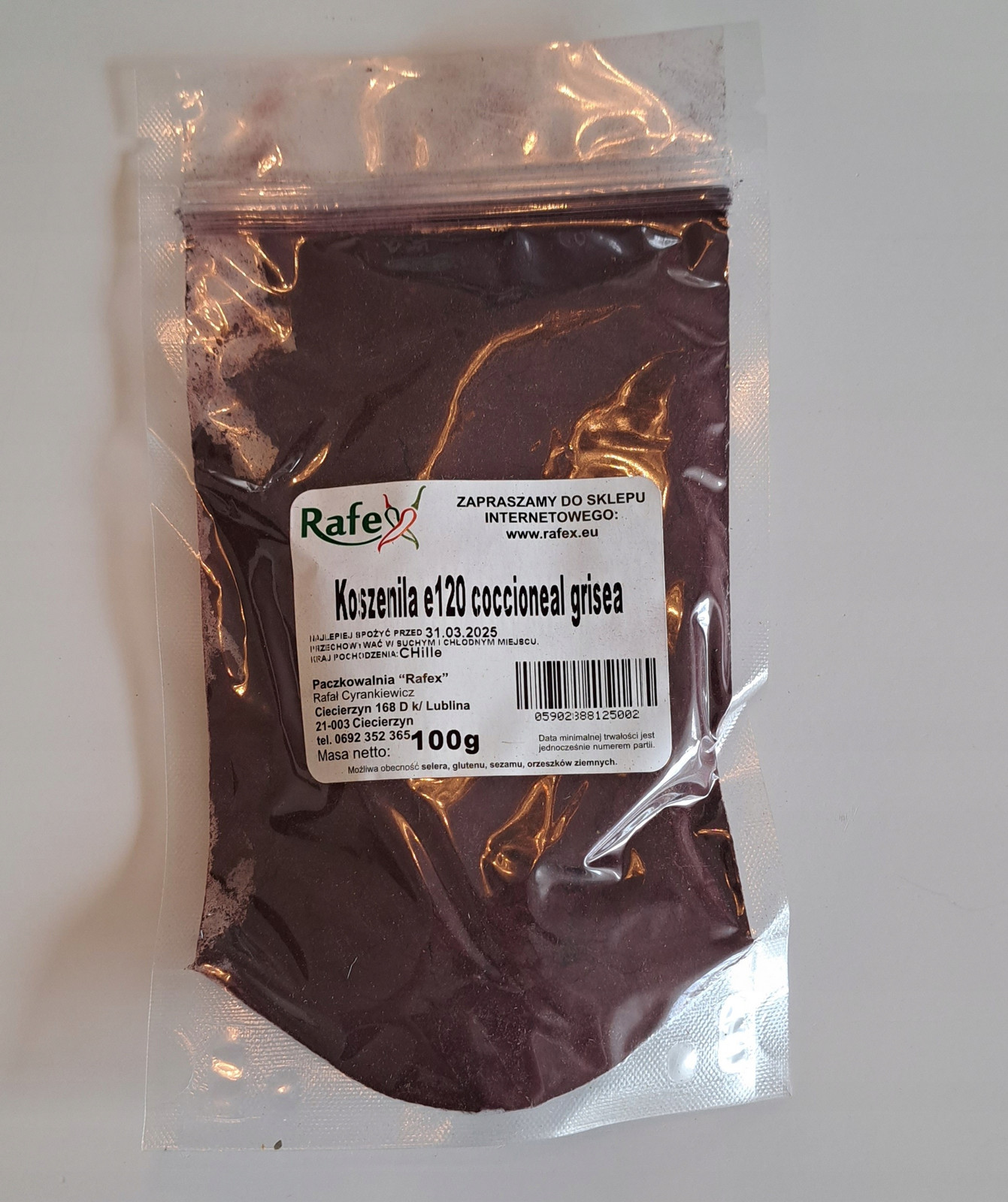 Košenila E120 Coccioneal Grisea 1 Kg Rafex