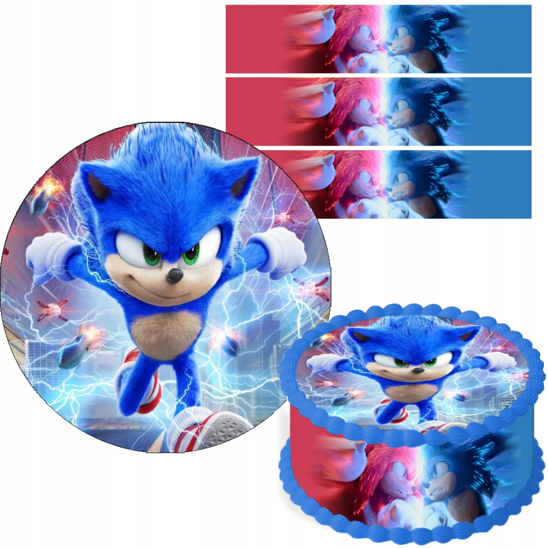 sada oplatek na dort 20cm Obvody Sonic Hra