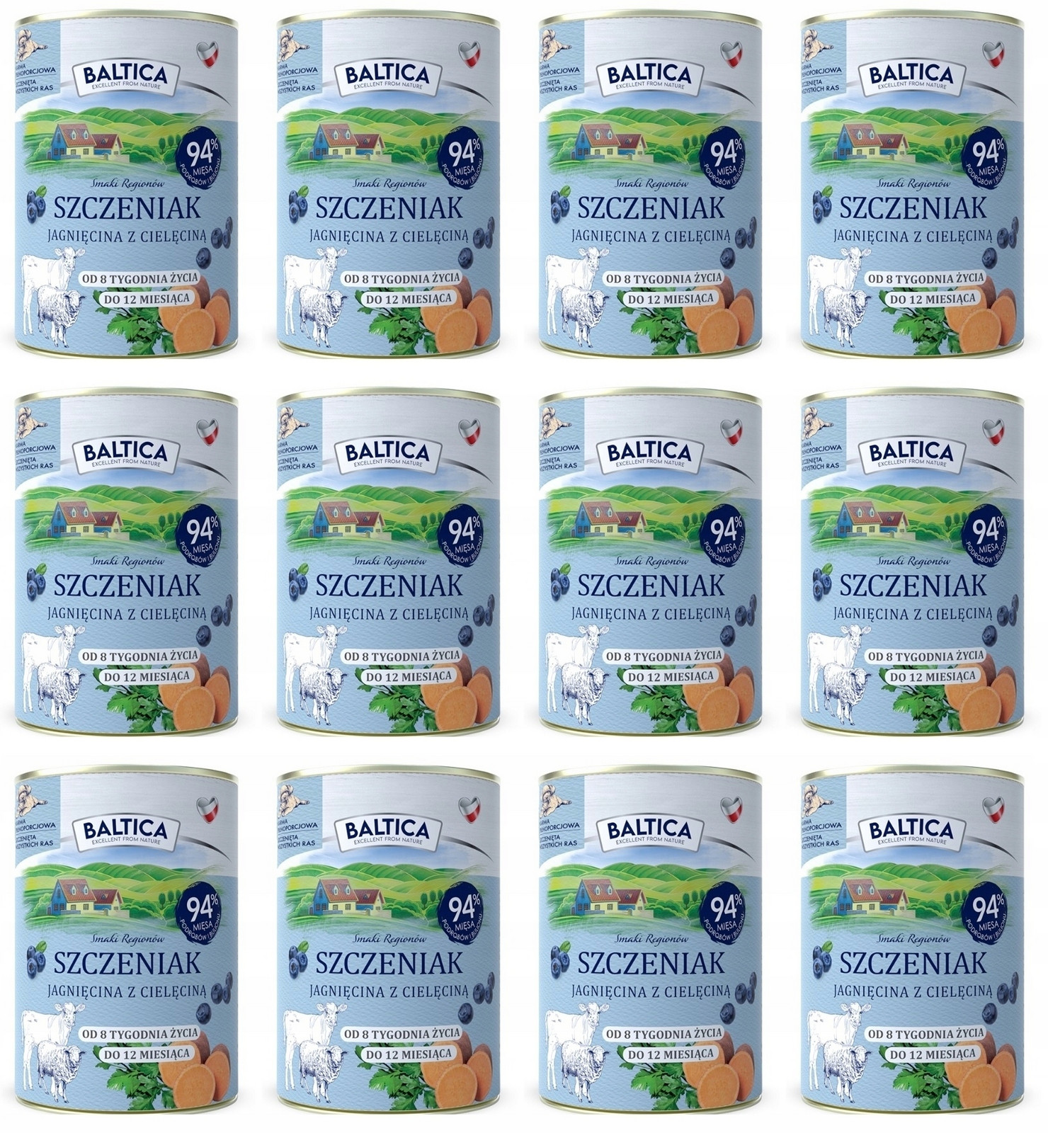 Baltica Štěně Jehněčí s telecím masem 12 x 400 g