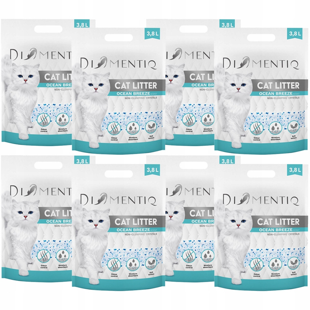 Silikonové Stelivo pro kočky Ocean Breeze Diamentiq 8x3,8 l