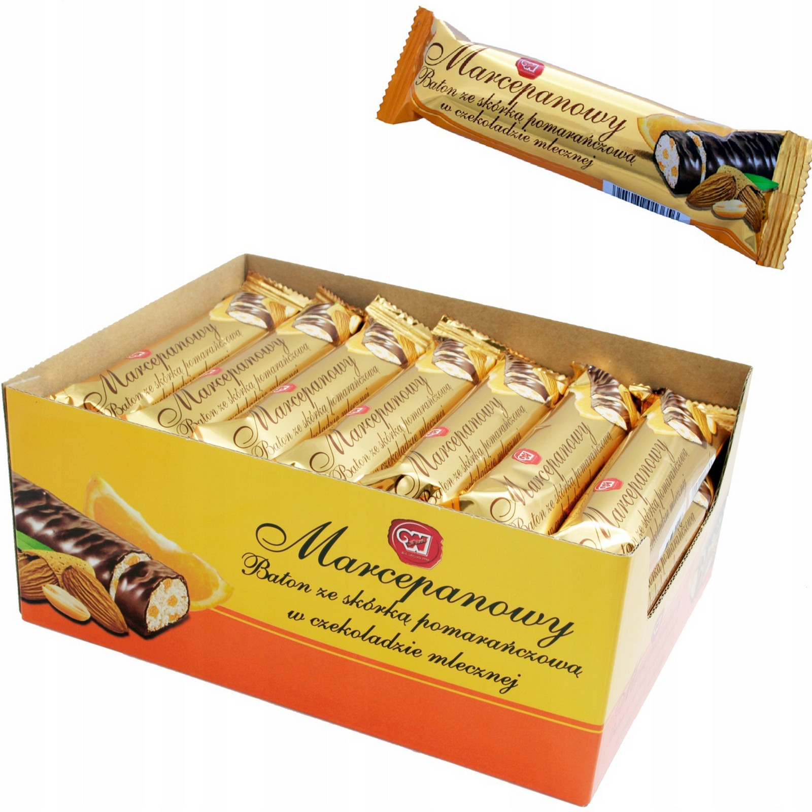 Marcipán tyčinka v dezertní čokoládě sada s pomerančovou kůrou 28 ks