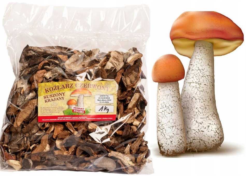 Kozlík Červený Krájený 1kg Polský Atest 2024 Nová Sklizeň sušené houby