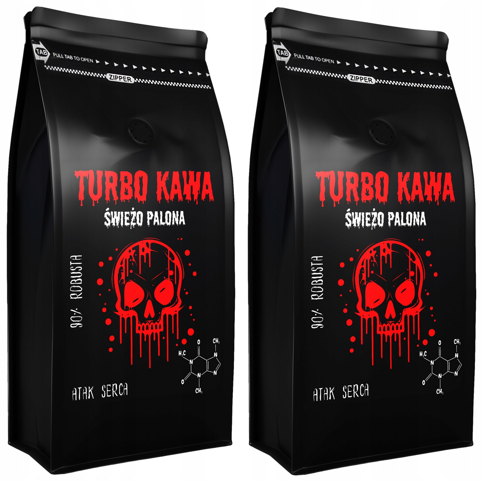 Turbo Káva zrnková Do kávovaru 2x1kg 90% Robusta 10% Arabica Srdeční Záchvat