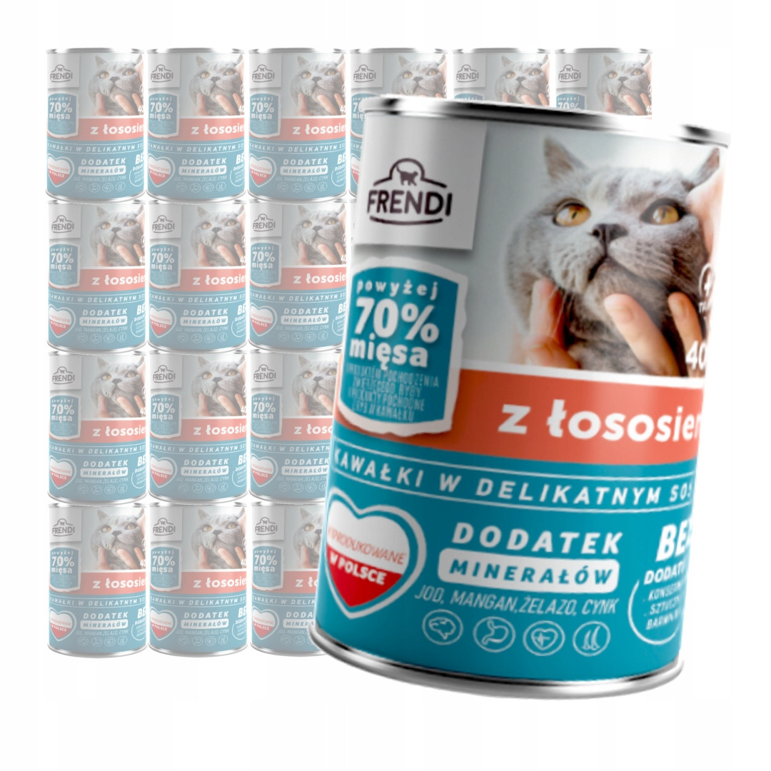 Frendi Vlhké Krmivo v plechovce Pro Kočky 24 x 400 g Kousky v omáčce s lososem