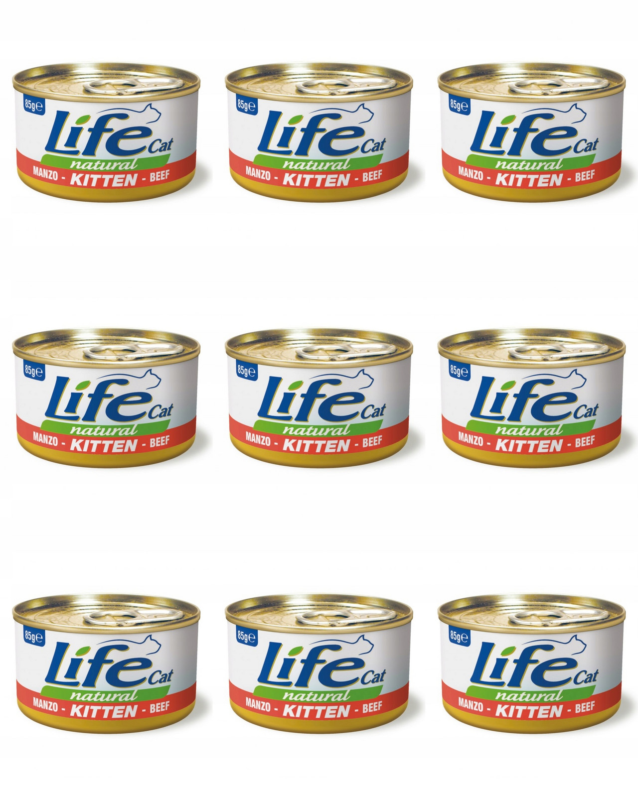 LifeCat Kitten v plechovkách Hovězí 85 g 9ks