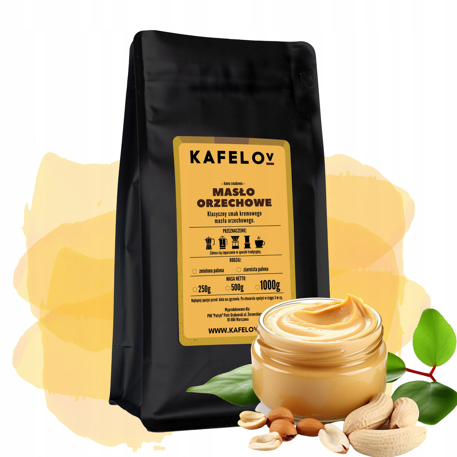 Chuťová káva zrnková Máslo Ořechové arabika čerstvě pražená 1kg